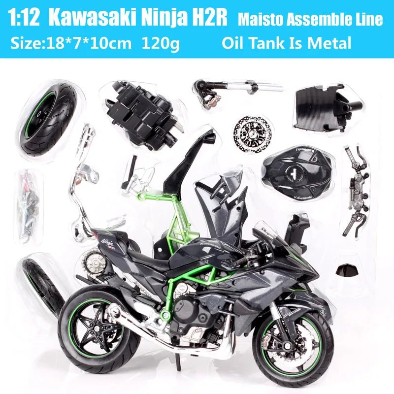 1:12 DIY Kawasaki Ninja H2R Diecast Motorcycle Model - M9-2A - Planet Junior