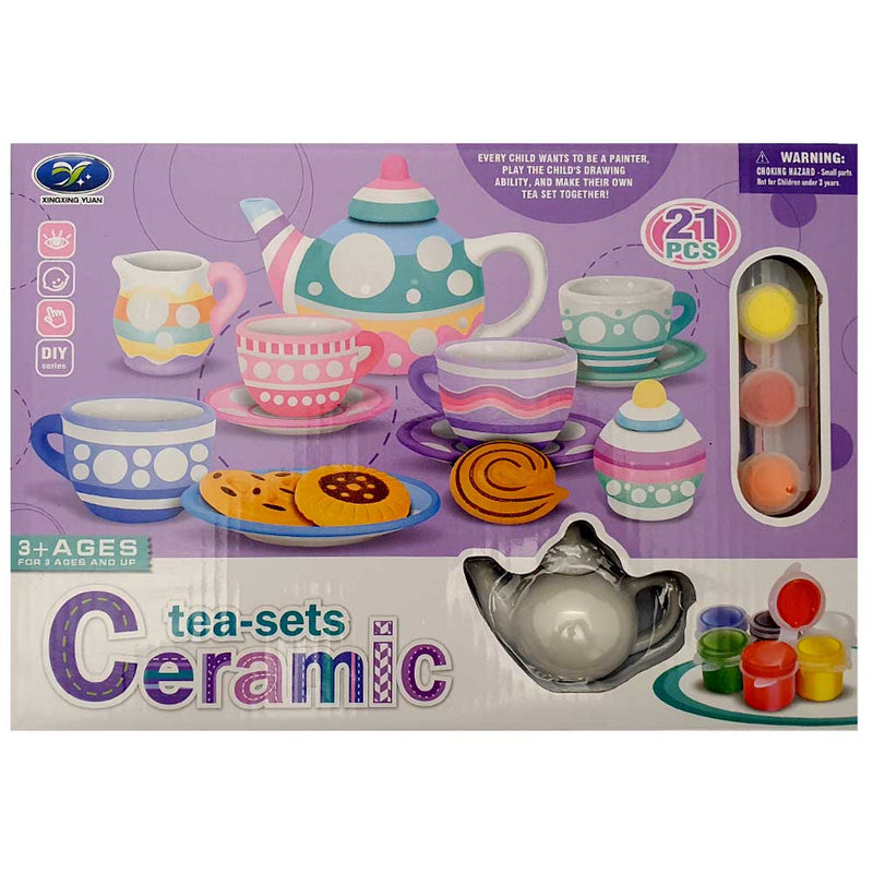 21-Piece Ceramic Tea Coloring Set - MTE37 - Planet Junior