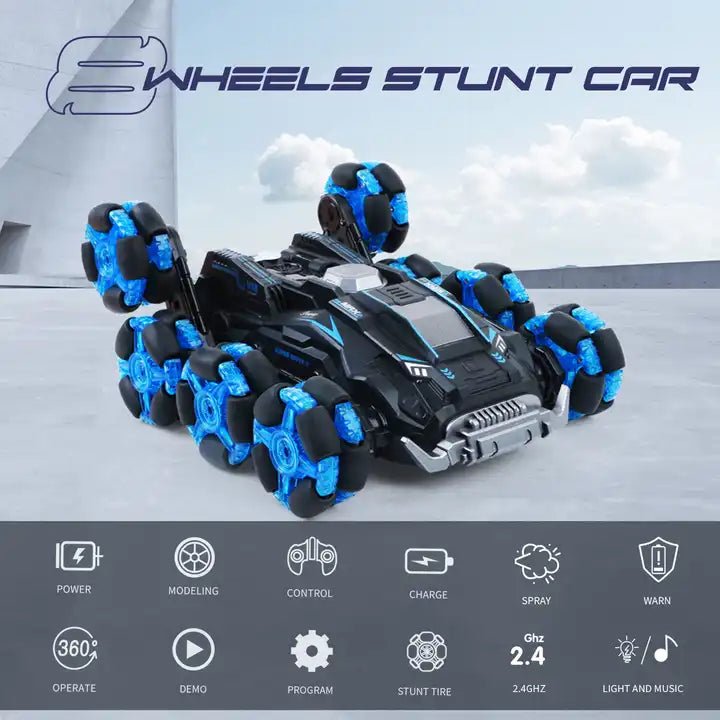 2.4G Double-Sided Eight Wheels RC Stunt Spray Car - 558 - Planet Junior