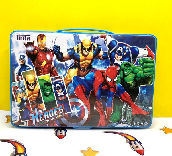 Avengers 68 Pieces Foldable Suitcase Multi-Color Coloring Set - 156069 - Planet Junior