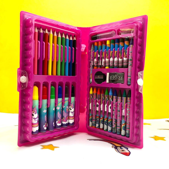 Car 42 Pieces Foldable Suitcase Multi-Color Coloring Set - 156005 - Planet Junior