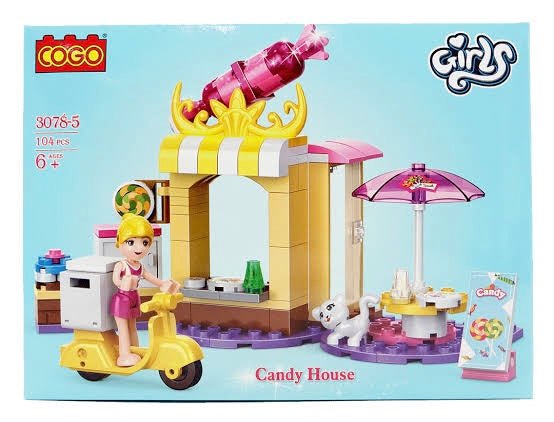 Cogo Girls Candy House Blocks Set - 104 Pcs - HFT3078 - Planet Junior