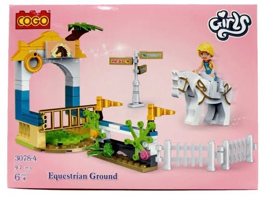 Cogo Girls Equestrian Ground Blocks Set - 97 Pcs - HFT3078 - Planet Junior