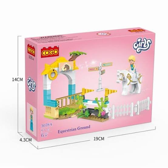 Cogo Girls Equestrian Ground Blocks Set - 97 Pcs - HFT3078 - Planet Junior