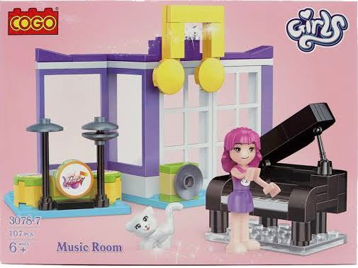 Cogo Girls Music Room Blocks Set - 107 Pcs - HFT3078 - Planet Junior