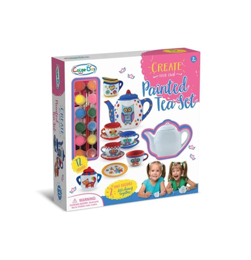 Create Your Own Painted Tea Set with 12 Colours - HFT8139 - Planet Junior