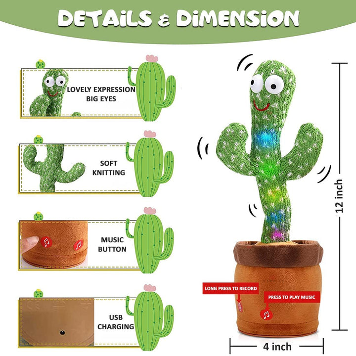 Dancing Talking Cactus Toy with USB Charge - MTCA01 - Planet Junior