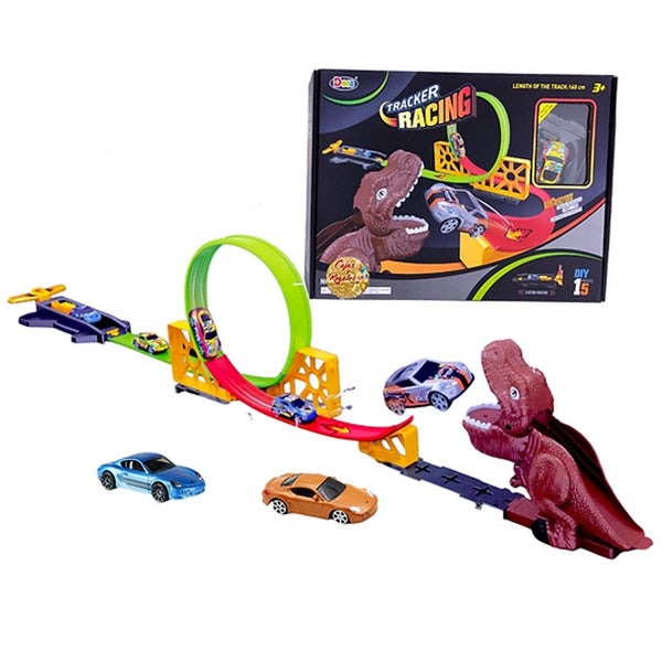 Dinosaur Racing Track with Looping and Catapult Start - TR-663-003T - Planet Junior