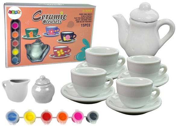 DIY Porcelain Ceramic Tea Set - 15 Pcs - HFTE10 - Planet Junior