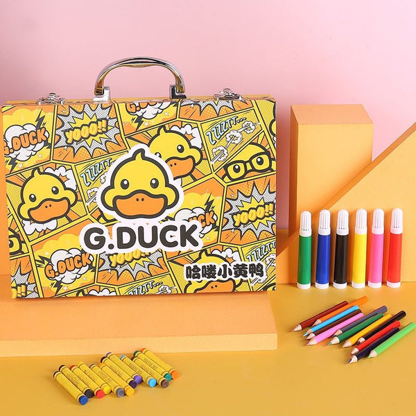 Duck Themed Colouring Briefcase for Kids - 75 Pcs - GD999 - Planet Junior