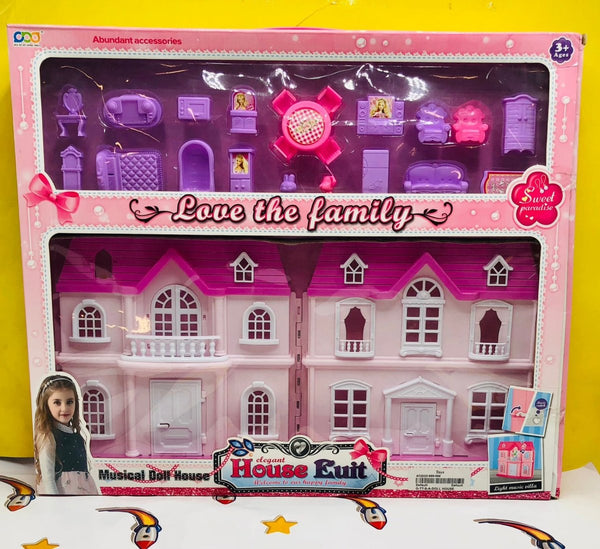 Elegant Musical Doll House and Abundant Accessories - AC223D - Planet Junior