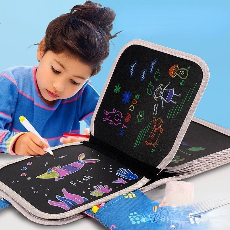 Erasable and Reusable Doodle Magic Book with 6 Makers & 2 Wipes - ZT13101 - Planet Junior