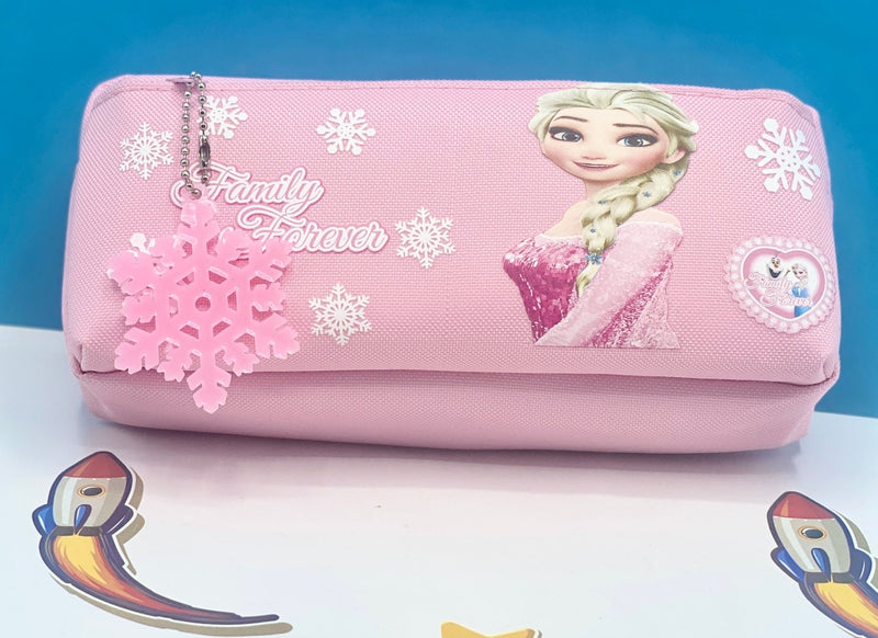 Frozen Character Single Zipper Hot Pink Pencil Case