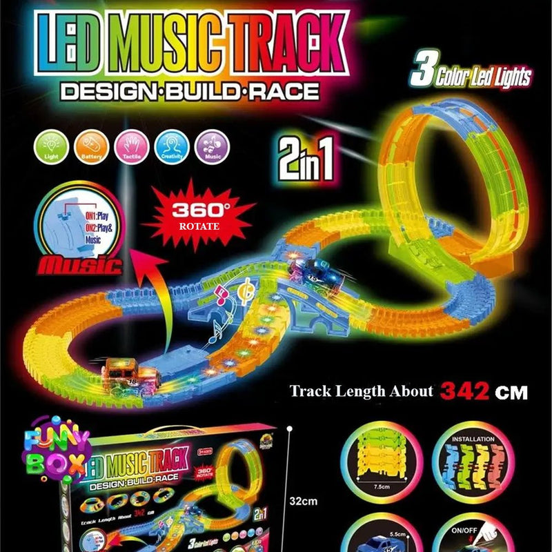 Glow Musical Track Set - 153 Pcs - SL154 - Planet Junior