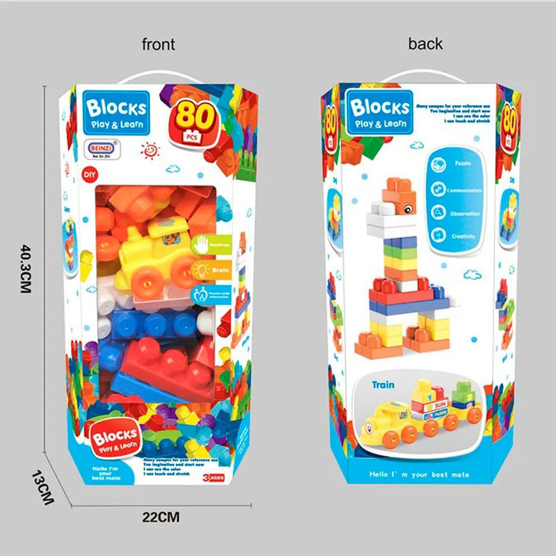 Interactive Block Set | 80 Pieces - BL-6668-7 - Planet Junior