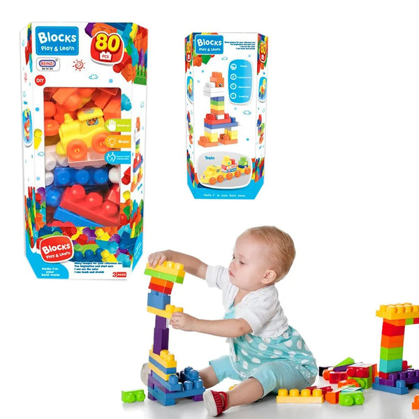 Interactive Block Set | 80 Pieces - BL-6668-7 - Planet Junior