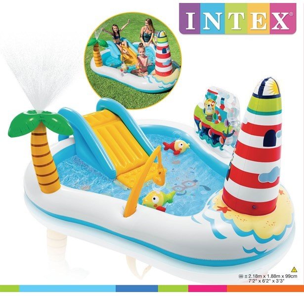 Intex Fishing Fun Play Center Inflatable Kiddie Pool - 57162 - Planet Junior