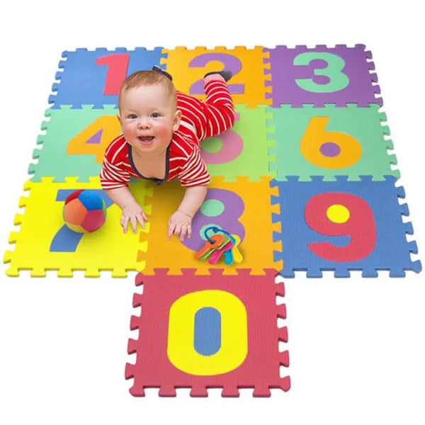 Kids Playing Foam Mat of Number Puzzle Pieces - EM-10 - Planet Junior