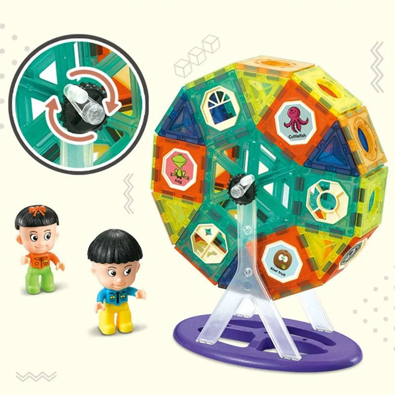 Magic Magnetic Blocks with WindMill Assembly | 71 Pcs - 3401 - Planet Junior