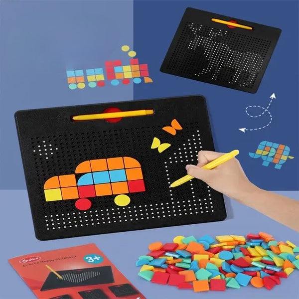 Magnetic Pen Drawing Tablet and Mosaic Puzzle Set - TSQ-380A - Planet Junior