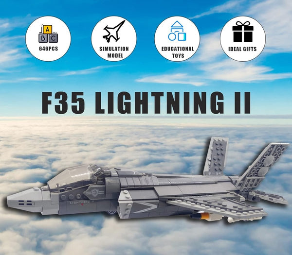Military F35 Lightning II Fighter Jet Lego Blocks | 646 PCS - XB-06026 - Planet Junior