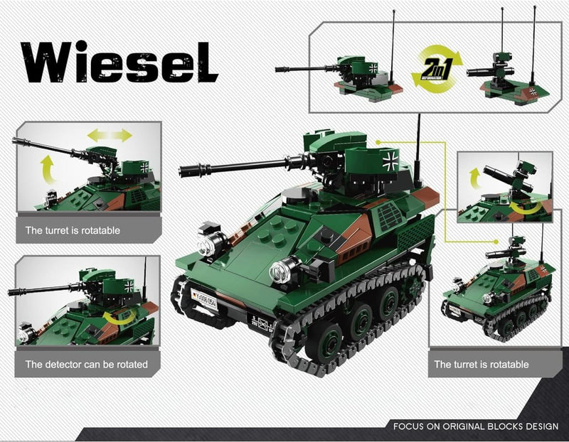 Military Wiesel Tank Lego Blocks | 394 Pcs - XB-06054 - Planet Junior