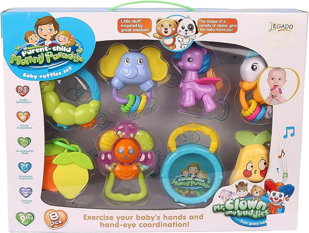 Planet Rattles Multicolor Baby Rattle Set - 8 Pcs – Planet Junior