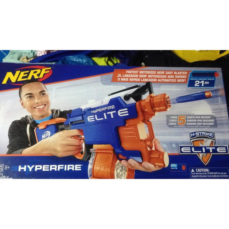 NERF HyperFire Motorized Elite Blaster, 25-Dart Drum, Fires Up to 5 Darts  Per Second, Includes 25 Official Elite Darts ( Exclusive)