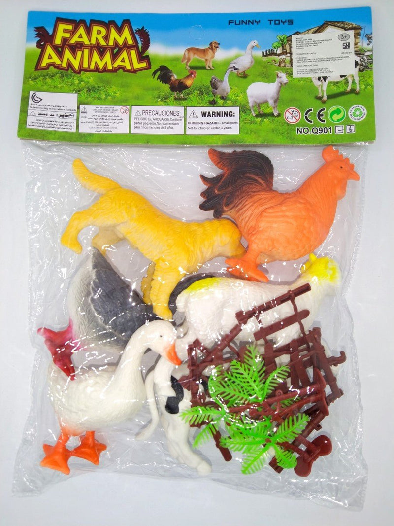 Pack of 6 Livestock and Pet Animal Playset - AT901 - Planet Junior