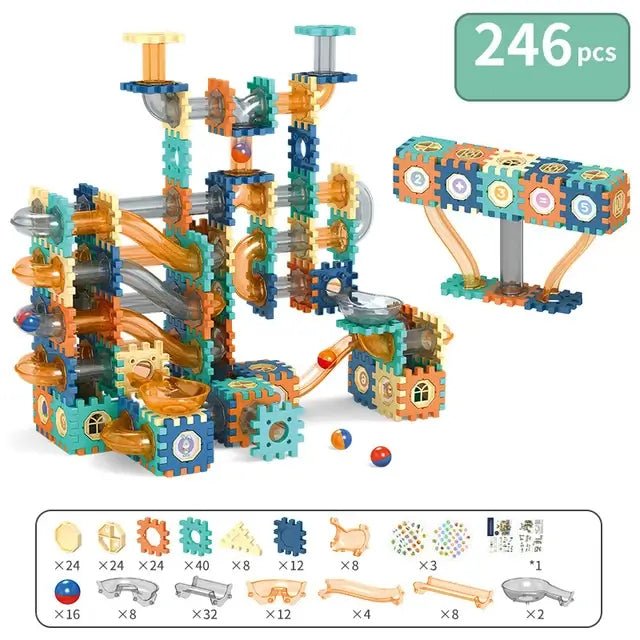 Pipeline Rolling Ball Building Blocks | 246 Pieces - A0246 - Planet Junior