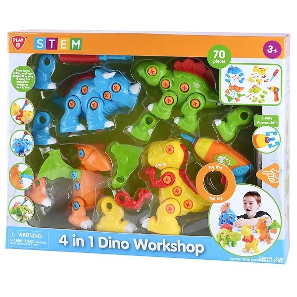 Playgo 4 In 1 Dino Workshop Set - 2058 - Planet Junior