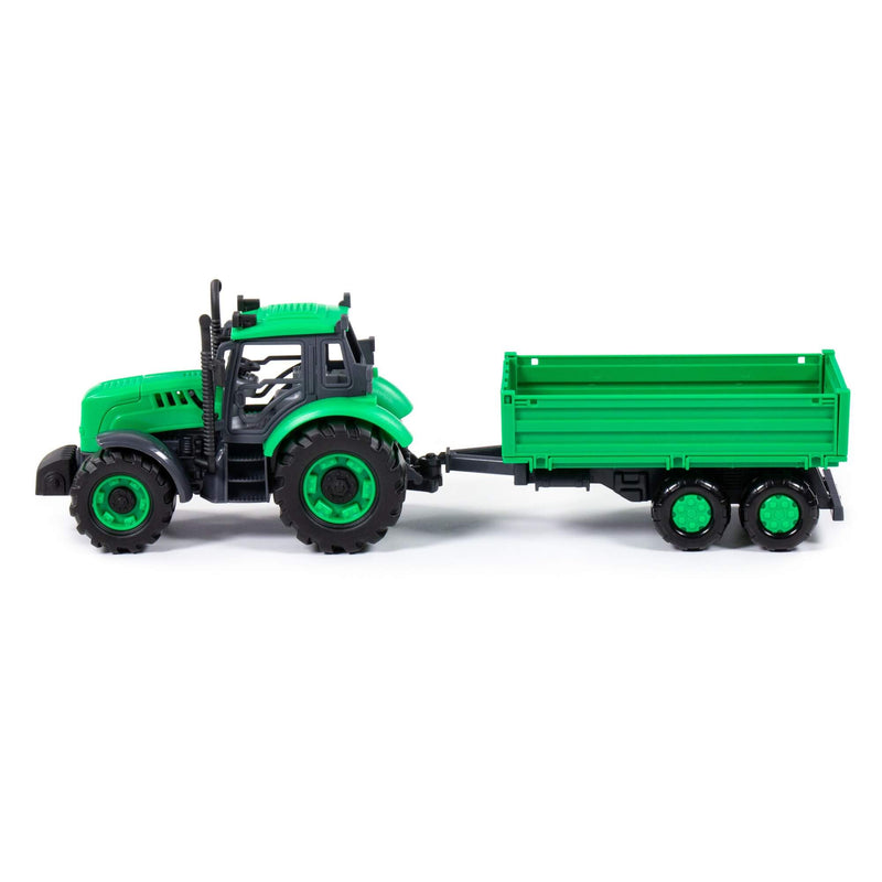 Polesie PROGRESS Drop-Side Trailer Tractor, Green | European Made - 91260 - Planet Junior