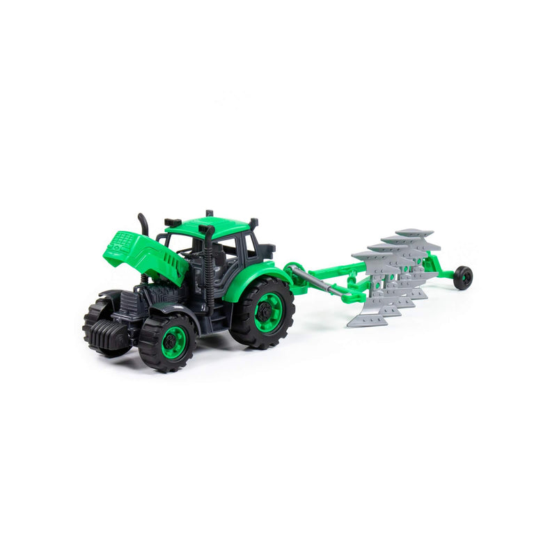 Polesie PROGRESS Friction-Powered Plough Tractor (Green) | European Made - 91307 - Planet Junior