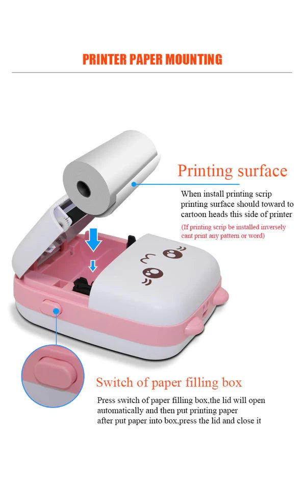 Portable Bluetooth Mini Printer with USB Charge - Planet Junior