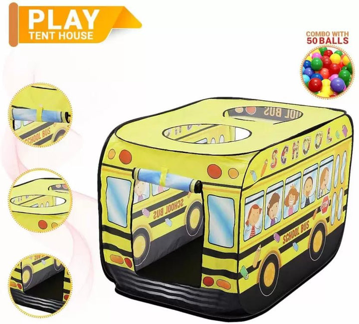 School Bus Tent House With 50 Balls - 7032 - Planet Junior