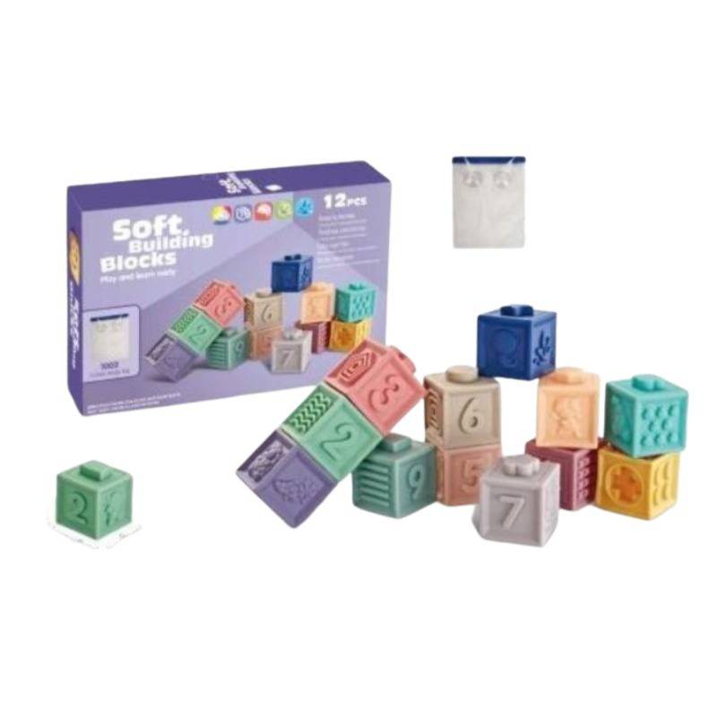 Soft Building Blocks Set | 12 Pcs - 1002 - Planet Junior