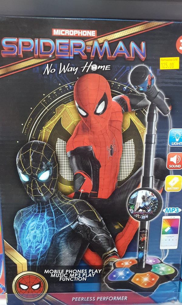 Spiderman Themed Standing Microphone With Bluetooth And Lights - MG5361A - Planet Junior