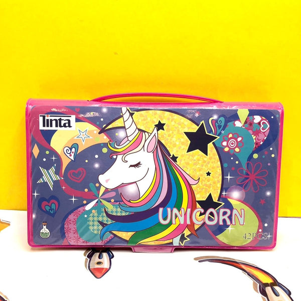 Unicorn 42 Pieces Foldable Suitcase Multi-Color Coloring Set - 156013 - Planet Junior