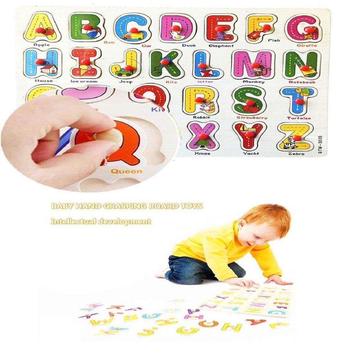 Wooden 26 Letter Alphabet Learning Block Puzzle For Kids (A-Z) – Planet ...