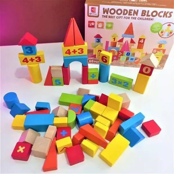 Wooden Blocks Set | 60 Pieces - 0360 - Planet Junior