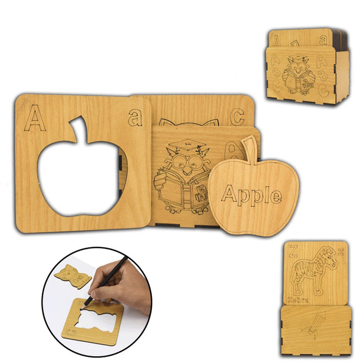 Wooden English Alphabets Stencils - AT6 - Planet Junior