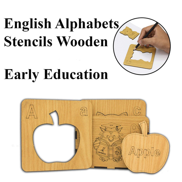 Wooden English Alphabets Stencils - AT6 - Planet Junior