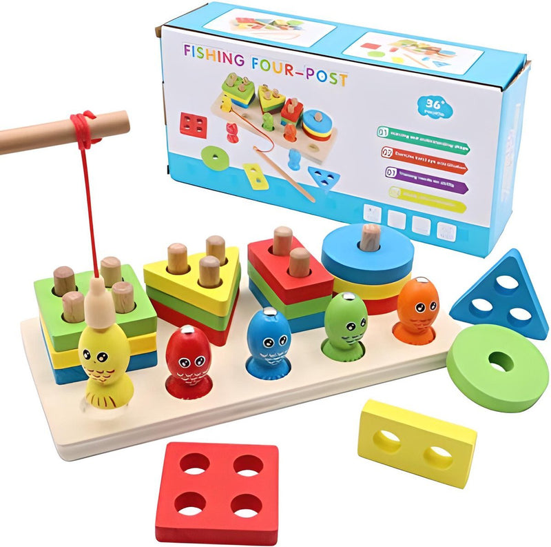 Wooden Montessori Magnet Fishing & Puzzle - 8832 - Planet Junior