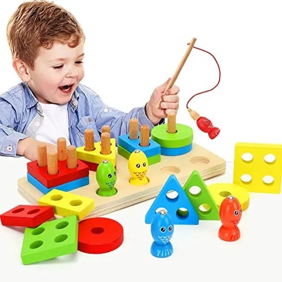Wooden Montessori Magnet Fishing & Puzzle - 8832 - Planet Junior