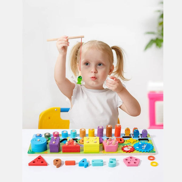 Wooden Multi Functional Shapes & Number Board - AT1102 - Planet Junior