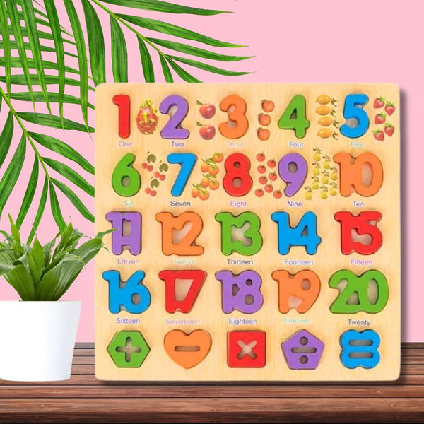 Wooden Number Puzzle for Toddlers & Preschoolers - AS113 - Planet Junior